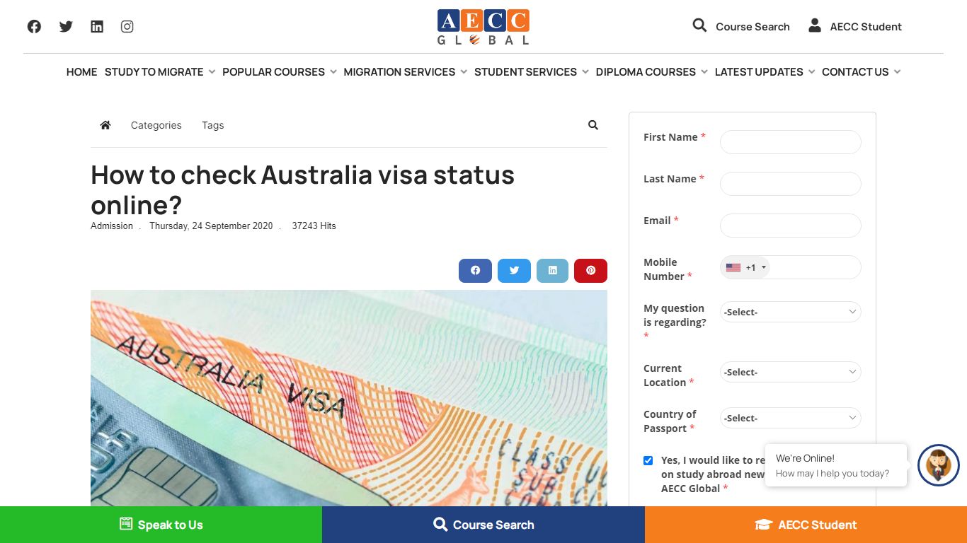 How to check Australia visa status online? - AECC Global Australia