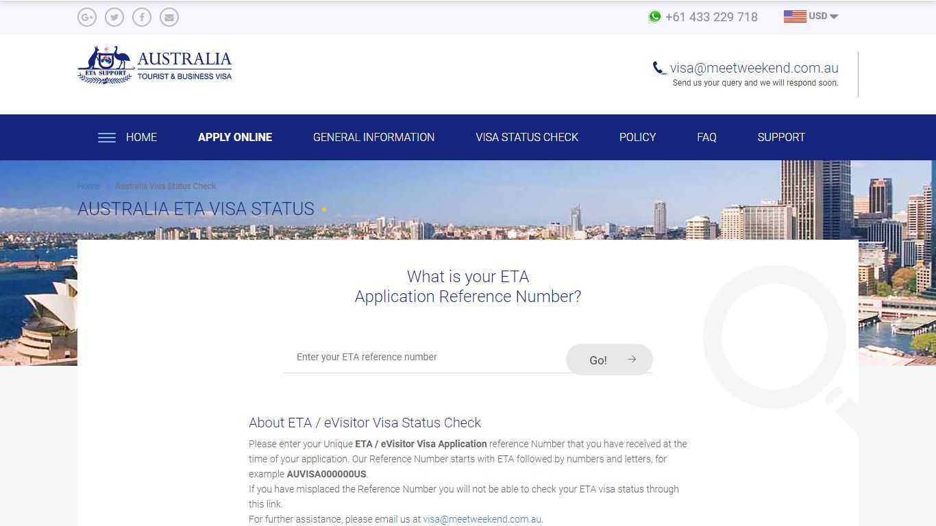 Australia ETA Visa - Status Check Online